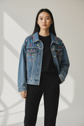 Giubbino jeans stras