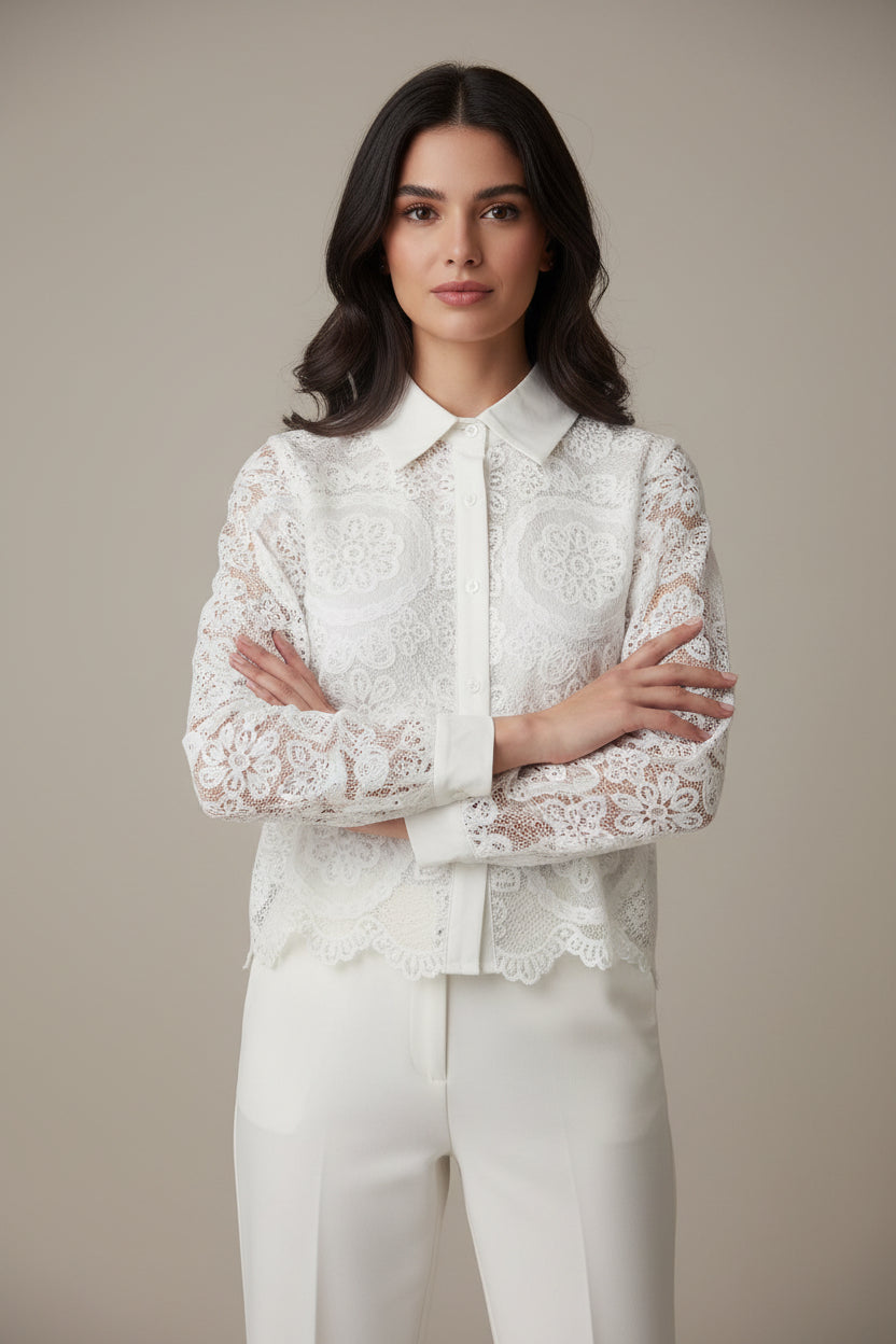 Camicia pizzo crop