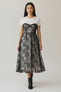 Abito t-shirt in pizzo